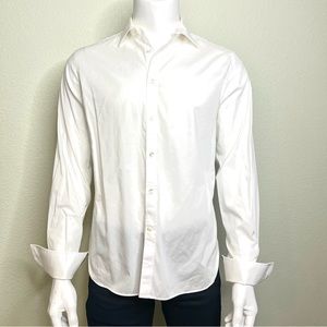 MICHAEL KORS white slim-fit French cuff shirt